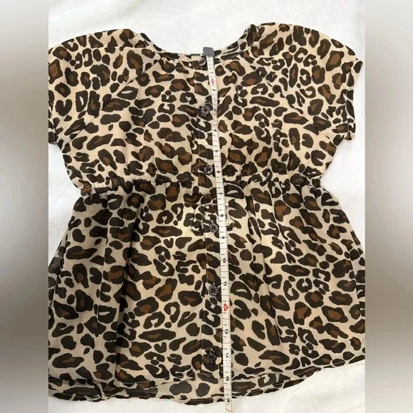 3/$20 Gymboree Girls Leopard Print Button-Up Top - Size 6 Brown Animal Print - Picture 6 of 6